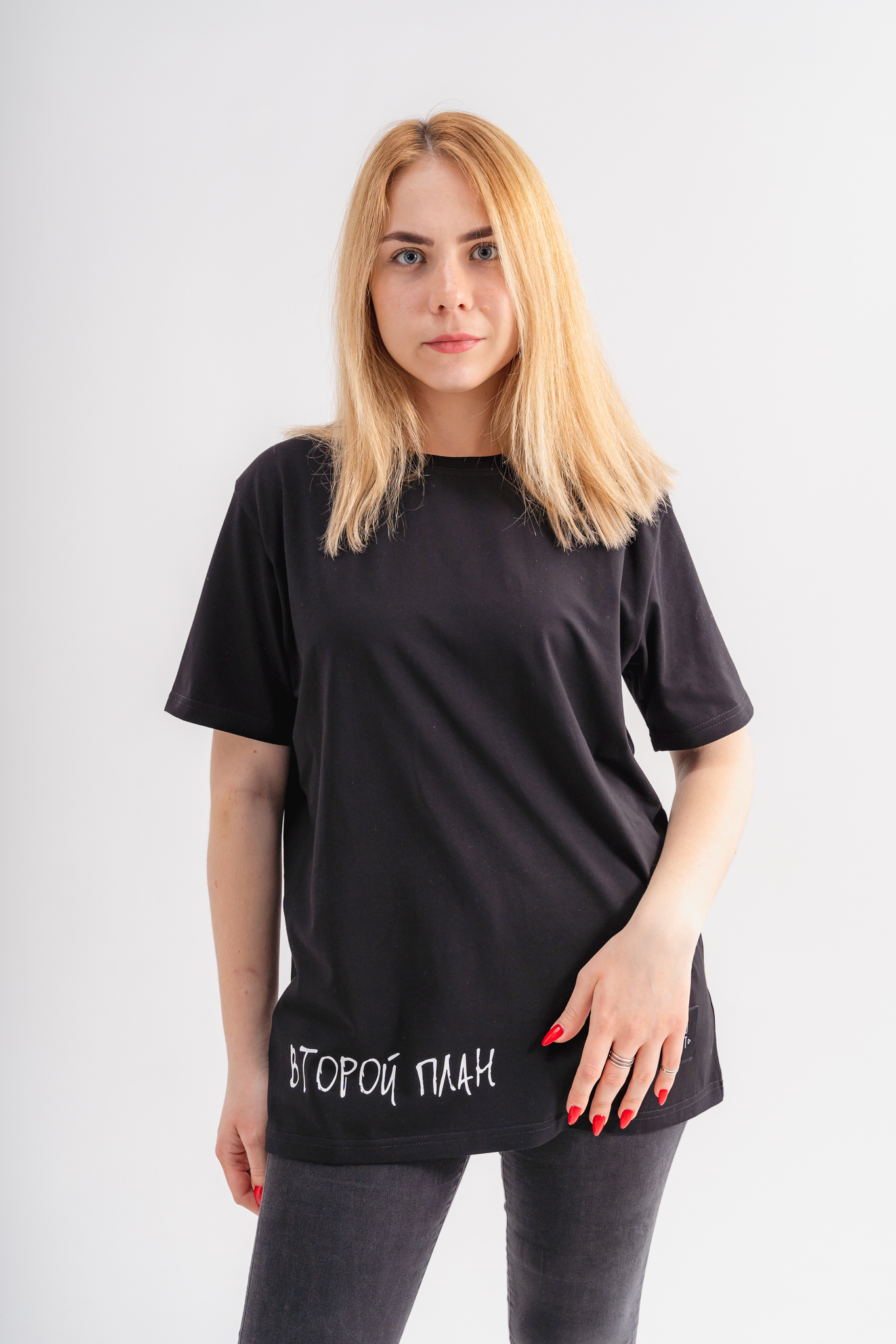 Футболка «Второй план» черная M в магазине RentaPhoto.Store